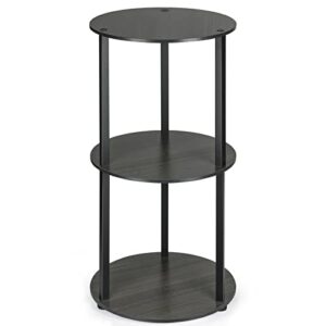 VIEWALL Round Bedside Side Table, Round End Table with Storage Shelf Small Night Stand for Living Room Couch Sofa Bedroom Balcony Home Office, Black