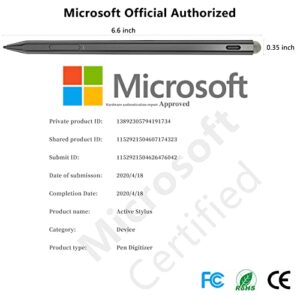 KOKABI Stylus Pen for Surface, 4096 Pressure Sensitivity Microsoft Surface Pen Magnetic, Rechargeable and Palm Rejection Surface Pencil for Surface Pro 8/X/7/6/5/4/3, Surface 3/Go/Book/Laptop/Studio