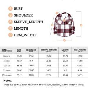 JMIERR Plaid Shacket Men Casual Button Down Shirts Long Sleeve Lightweight Classic Jackets Tops with Pockets,US 43(L),Brown