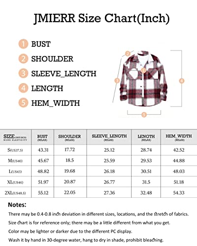 JMIERR Plaid Shacket Men Casual Button Down Shirts Long Sleeve Lightweight Classic Jackets Tops with Pockets,US 43(L),Brown