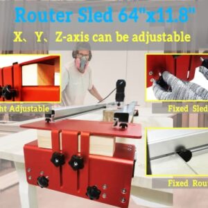Router Sled,3 Axis Adjustable,Slab Flattening Mill,Slab Jig-Restricted Position,Router Sled for Woodworking