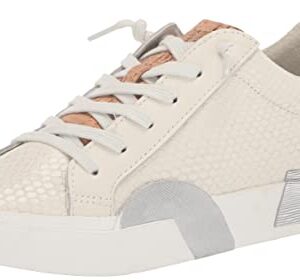 Dolce Vita Women's Zina Sneaker, White/Natural Embossed Leather, 7.5