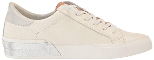 Dolce Vita Women's Zina Sneaker, White/Natural Embossed Leather, 7.5