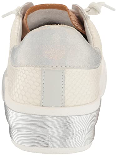 Dolce Vita Women's Zina Sneaker, White/Natural Embossed Leather, 7.5