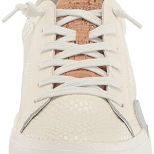 Dolce Vita Women's Zina Sneaker, White/Natural Embossed Leather, 7.5