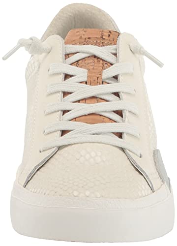 Dolce Vita Women's Zina Sneaker, White/Natural Embossed Leather, 7.5