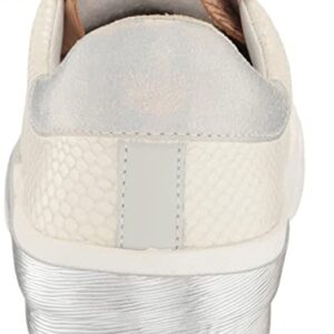 Dolce Vita Women's Zina Sneaker, White/Natural Embossed Leather, 8.5