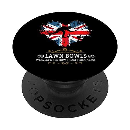 Lawn Bowls Idea For Women & UK Union Jack Flag PopSockets Swappable PopGrip