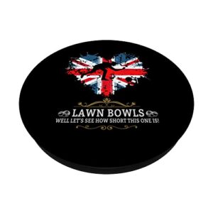 Lawn Bowls Idea For Women & UK Union Jack Flag PopSockets Swappable PopGrip