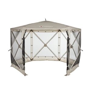 lippert picnic popup gazebo tent for camping, patios and easy outdoor shelter - 12' x 12', brown