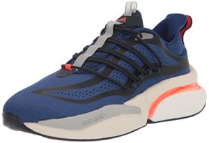 adidas men's alphaboost v1 running shoe, victory blue/solar red/grey, 10.5