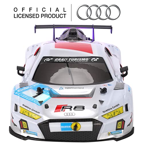 Liberty Imports Remote Control Car, RC Cars for Kids, R/C Audi R8 LMS GT3 1:14 Officially Licensed - 2.4GHZ Light Up Race Car Toy with Steam Jet Exhaust, Led Lights, and Sounds