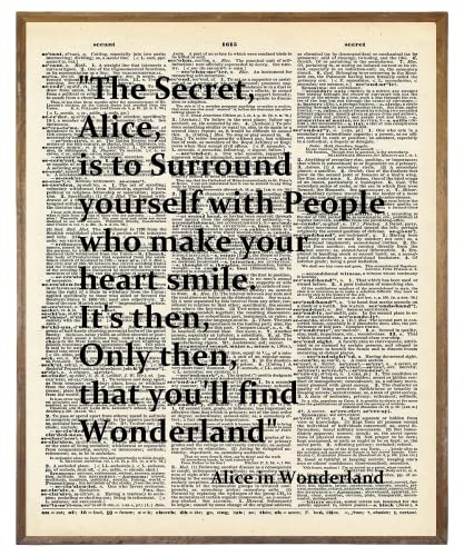 Mad Hatter The Secret is To Surround Yourself - Alice in Wonderland Wall Art Decor - Alice Inspirational Saying Quote Poster Print - Motivational Wall Art for Alice Fans - Gift for Women Teen Girl