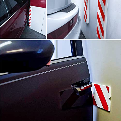 Garage Smith GWP05 Garage Wall Protector Foam Wall Corner Guard for Parking Garages - Reflective Wall Edge Protector - Wall Corner Edge and Bumpers Guards (2-Pack(White Red))