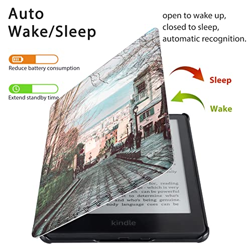 CoBak Kindle Paperwhite Case - Auto Sleep/Wake, for Kindle Paperwhite Signature Edition and Kindle Paperwhite 11th Generation 2021 Released,in Town_4