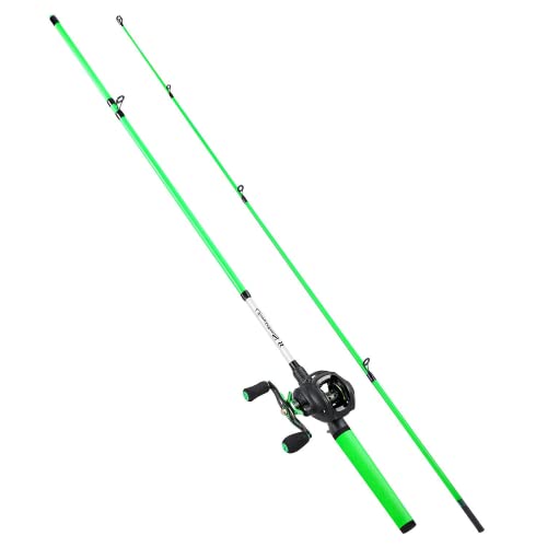 Sougayilang Fishing Rod and Reel Combo, Medium Fishing Pole with Casting Reel, Baitcaster Combo, SuperPolymer Handle-Green-6ft with Left Handle Reel