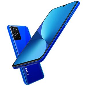 xgody x14 unlocked smartphones, 6.52 inch large screen 4g dual sim mobile phones, dual 5mp + 256gb extended storage cheap cell phones, android 9.0 os, 3000mah massive battery, face recognition (blue)