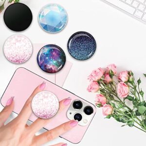 Cell Phone Stand Foldable Expanding Phone Sockets Finger Grip Holder for Smartphone and Tablets - Glitter Pink