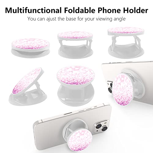 Cell Phone Stand Foldable Expanding Phone Sockets Finger Grip Holder for Smartphone and Tablets - Glitter Pink