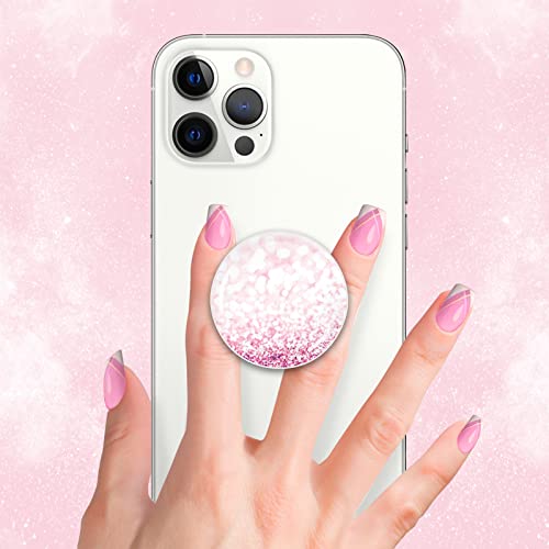Cell Phone Stand Foldable Expanding Phone Sockets Finger Grip Holder for Smartphone and Tablets - Glitter Pink