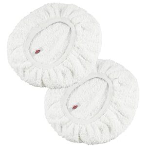 detail direct 10'' polishing bonnet, cotton terry cloth for orbital polishers, apply or remove car wax or polish (2 pack), white