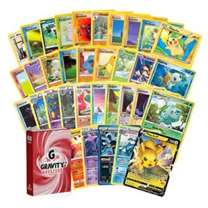 ultra rare bundle | 60 cards | for pokemon card collectors | 10x holo cards & 1x ultra rare guaranteed, legendary, ex, gx, v, vmax, or vstar | bundled w/gravity boosters deck box