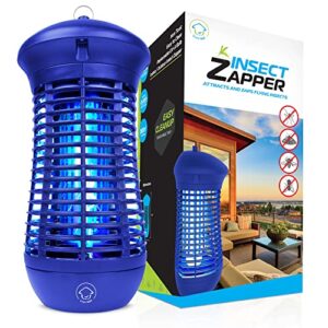 livin’ well blue bug zapper indoor outdoor - 4000v high powered electric mosquito zapper home patio, 1,500 sq ft range fly zapper mosquito trap,18w uva bulb mosquito killer lamp insect bug light