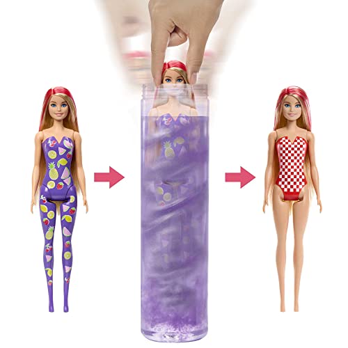 Barbie Color Reveal Doll & Accessories, Scented Sweet Fruit Series, 7 Surprises, 1 Barbie Doll (Styles May Vary)