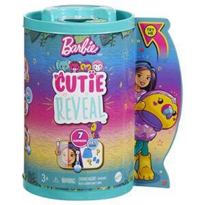 Barbie Cutie Reveal Chelsea Small Doll, Jungle Series Toucan Plush Costume, 7 Surprises Include Mini Pet & Color Change