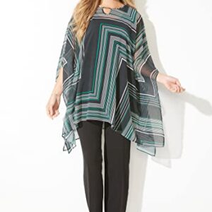 Catherines Women's Plus Size Keyhole Georgette Poncho - 4X/5X, Black Zigzag (2594)