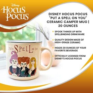 Disney Hocus Pocus Put A Spell On You Ceramic Camper Mug | BPA-Free Travel Coffee Cup For Espresso, Caffeine, Cocoa, | Home & Kitchen Essential | Halloween Gifts and Collectibles | Holds 20 Ounces