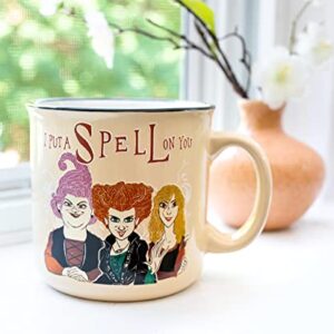 Disney Hocus Pocus Put A Spell On You Ceramic Camper Mug | BPA-Free Travel Coffee Cup For Espresso, Caffeine, Cocoa, | Home & Kitchen Essential | Halloween Gifts and Collectibles | Holds 20 Ounces