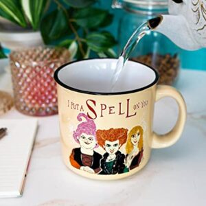 Disney Hocus Pocus Put A Spell On You Ceramic Camper Mug | BPA-Free Travel Coffee Cup For Espresso, Caffeine, Cocoa, | Home & Kitchen Essential | Halloween Gifts and Collectibles | Holds 20 Ounces