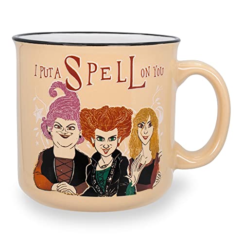 Disney Hocus Pocus Put A Spell On You Ceramic Camper Mug | BPA-Free Travel Coffee Cup For Espresso, Caffeine, Cocoa, | Home & Kitchen Essential | Halloween Gifts and Collectibles | Holds 20 Ounces