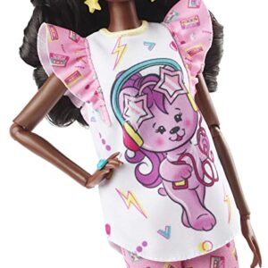 Barbie Rewind Doll & Accessories with Curly Black Hair & 1980S-Inspired Slumber Party Outfit, Collectible & Displayable