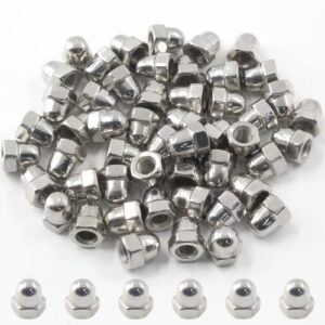 cionyce 50 pcs m4 acorn cap nuts dome cap head nuts, 304 stainless steel acorn hex nuts decorative round head cover hex dome nuts