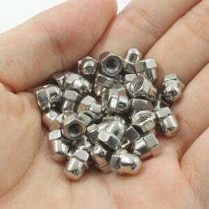 Cionyce 50 PCS M4 Acorn Cap Nuts Dome Cap Head Nuts, 304 Stainless Steel Acorn Hex Nuts Decorative Round Head Cover Hex Dome Nuts
