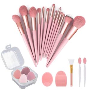 makeup brushes 22 pcs makeup kit,foundation brush eyeshadow brush make up brushes set (pink, 22 piece set)