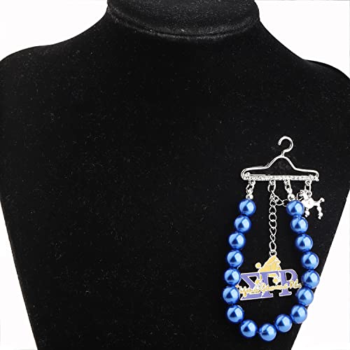 UJIMS SGRho Sorority Poodle Pearl Chain Brooch Inspired Paraphernalia Jewelry Greek Sorority Gift for Women Girl (Poodle Pearl Chain Brooch)