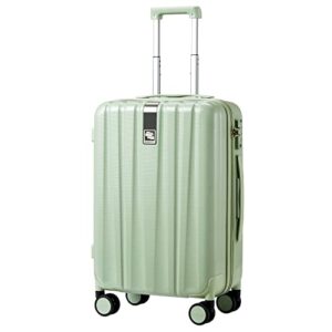 hanke 20 inch carry on luggage airline approved, lightweight pc hardside suitcase with spinner wheels & tsa lock,rolling luggage bags for weekender,carry-on 20-inch(bamboo green)