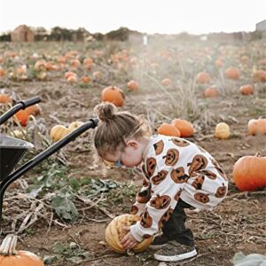 Baby Halloween Outfit Boy Girl Pumpkin Patch Onesie Sweatshirt Romper Sweater Shirt Cute Newborn Toddler Clothes 18-24 Months AH Halloween Pumpkin Cream