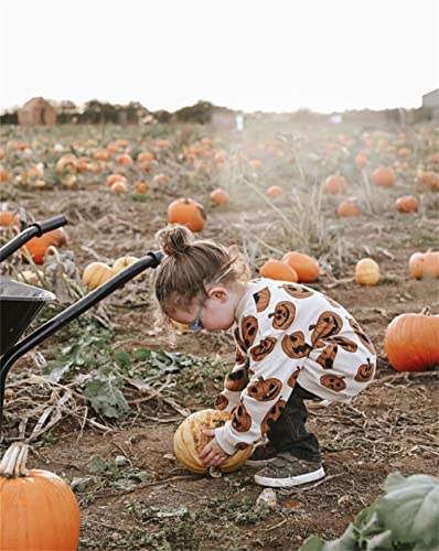 Baby Halloween Outfit Boy Girl Pumpkin Patch Onesie Sweatshirt Romper Sweater Shirt Cute Newborn Toddler Clothes 18-24 Months AH Halloween Pumpkin Cream