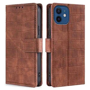 banlei2u phone cover wallet folio case for oppo reno 6 pro plus 5g, premium pu leather slim fit cover for reno 6 pro plus 5g, shock resistant, brown
