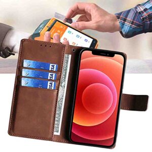 BANLEI2U Phone Cover Wallet Folio Case for Oppo Reno 6 PRO Plus 5G, Premium PU Leather Slim Fit Cover for Reno 6 PRO Plus 5G, Shock Resistant, Brown