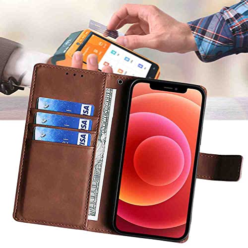 BANLEI2U Phone Cover Wallet Folio Case for Oppo Reno 6 PRO Plus 5G, Premium PU Leather Slim Fit Cover for Reno 6 PRO Plus 5G, Shock Resistant, Brown