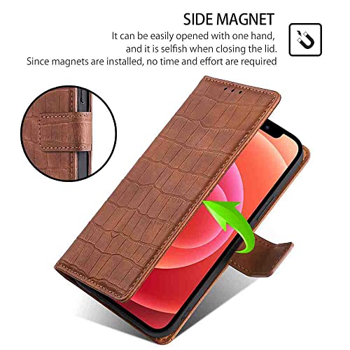 BANLEI2U Phone Cover Wallet Folio Case for Oppo Reno 6 PRO Plus 5G, Premium PU Leather Slim Fit Cover for Reno 6 PRO Plus 5G, Shock Resistant, Brown