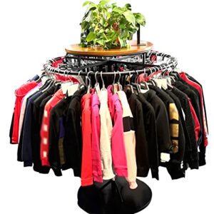hiyougo round clothing rack retail spiral dress rack retail store suppliesshoe rack shirt garment pipe rack for clothes boutique supplies display portable floor-standing hanging rack (color : brown)