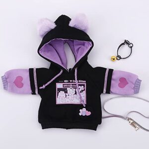 new 1/6, 1/4,1/3 bjd doll clothes cute cat sweater hoodie jacket for big 1/6, yosd, 30cm/45cm/60cm dolls clothing bjd sd doll accessories (black-purple,1/6)