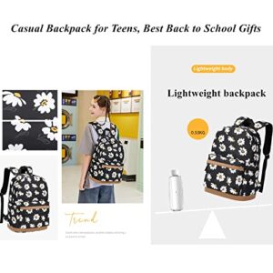 LAMOGRAFY Daisy Prints Kids Backpack Girls School Bookbag Set Elementary and Middle Students Daypack(2Pcs)