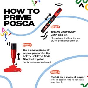 Uni Posca Multicolor Posca Markers, Mop'R Posca Paint Markers with XXL 3-19mm Round Tip for Any Surface, ACMI-Certified Non-Toxic Formula, MOPR Black